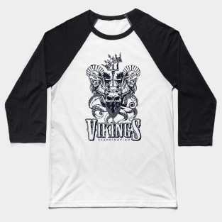 Viking corpse bone zombie illustration Baseball T-Shirt